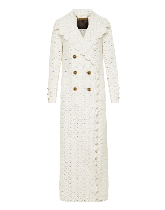 Long Sangallo Leather Trench Coat