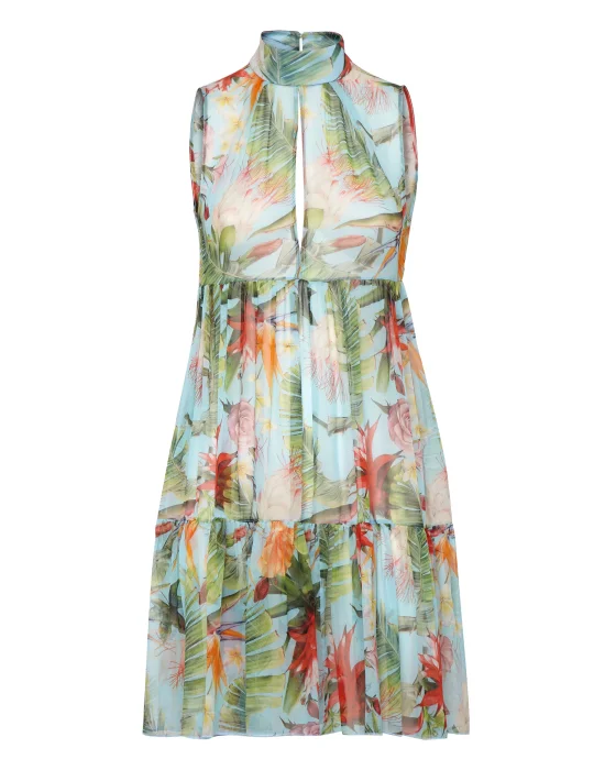 Geogette Short Dress Flowers