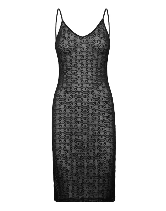 Tulle Midi Dress Monogram