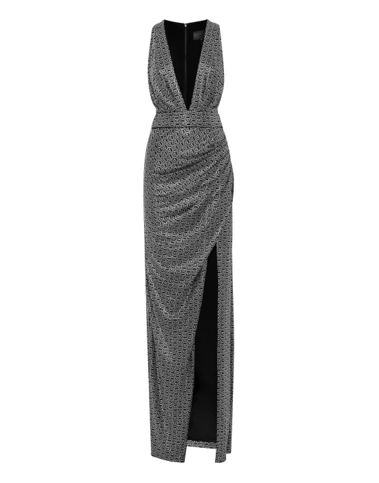 Long Dress Monogram with Crystals