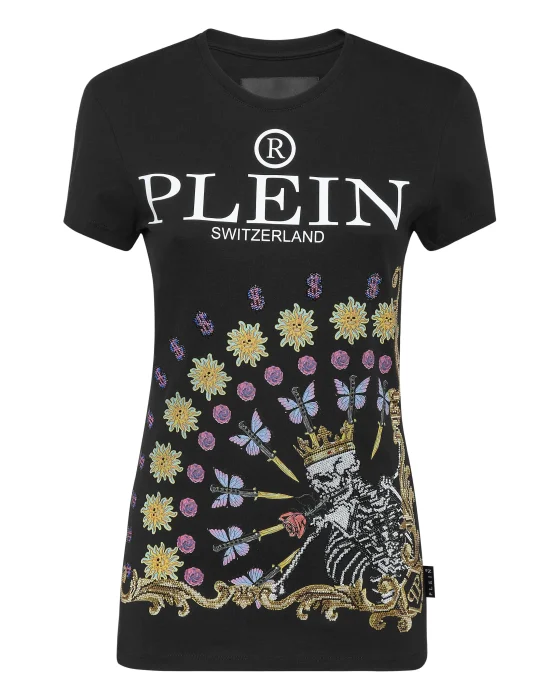 T-shirt Sexy Pure Skeleton tattoo with Crystals