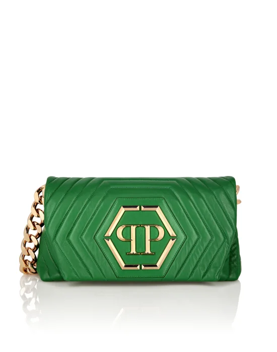 Small Nappa Matellase` Shoulder Bag Hexagon