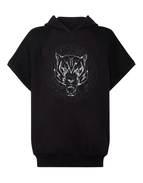 Sleeveless Hoodie Sweatshirt Tiger
