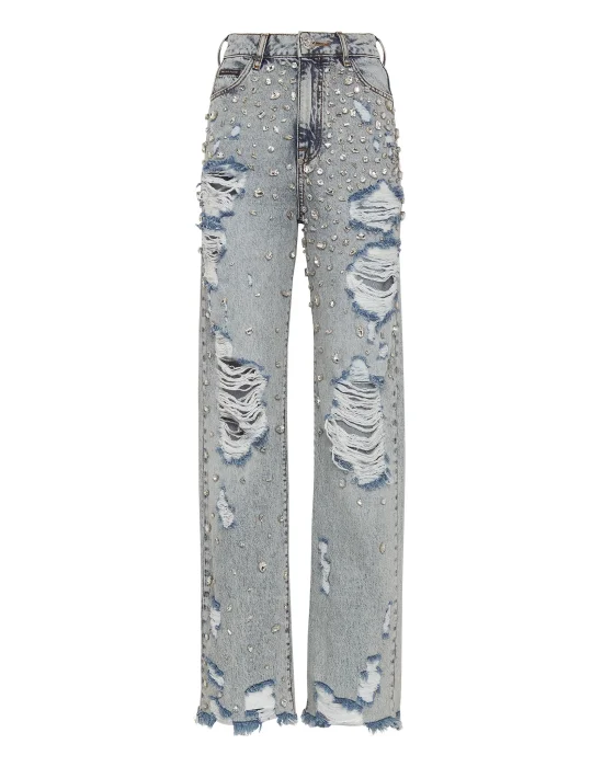 Denim Trousers Palace Fit Crystal