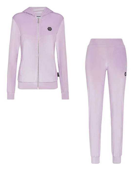 Velvet Jogging Tracksuit: Top/Trousers Crystal Skull