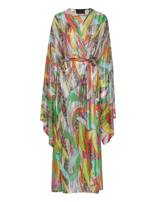 Knit Lurex Kaftan Rainbow Patchwork