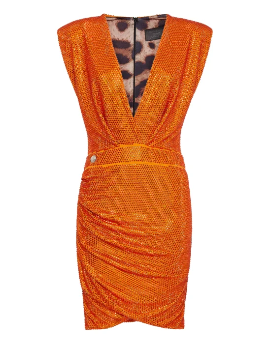 Shoulder Pad Mini Dress Stones