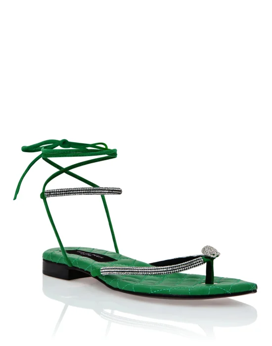Flat Sandals Crystal Skull