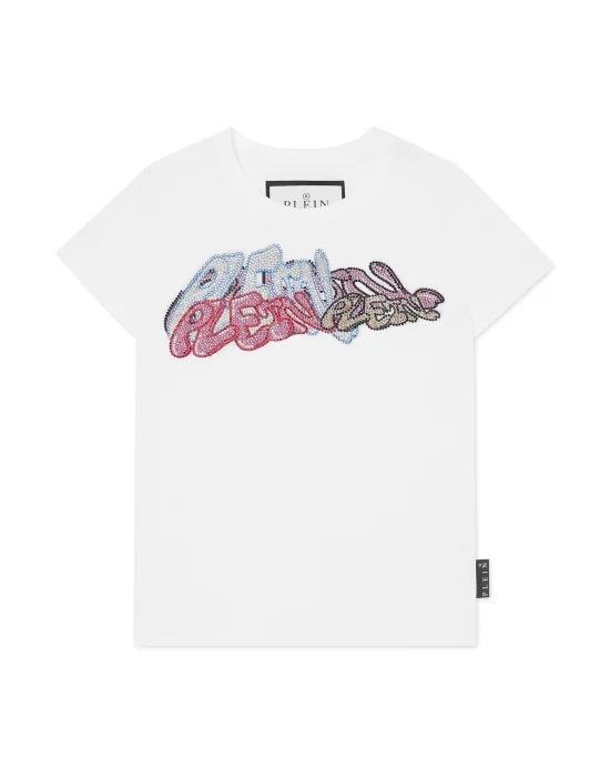 T-Shirt Round Neck with Crystals Bombing Graffiti