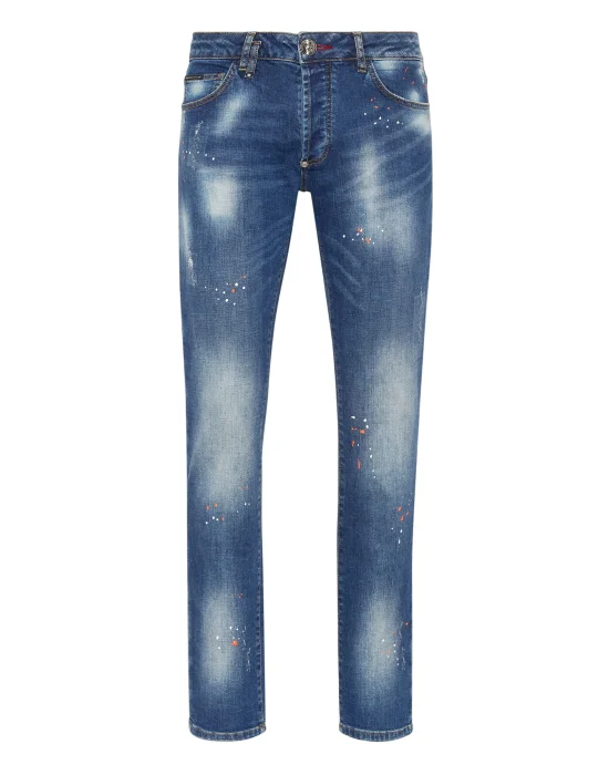 Denim Trousers Super Straight Cut Lion Circus