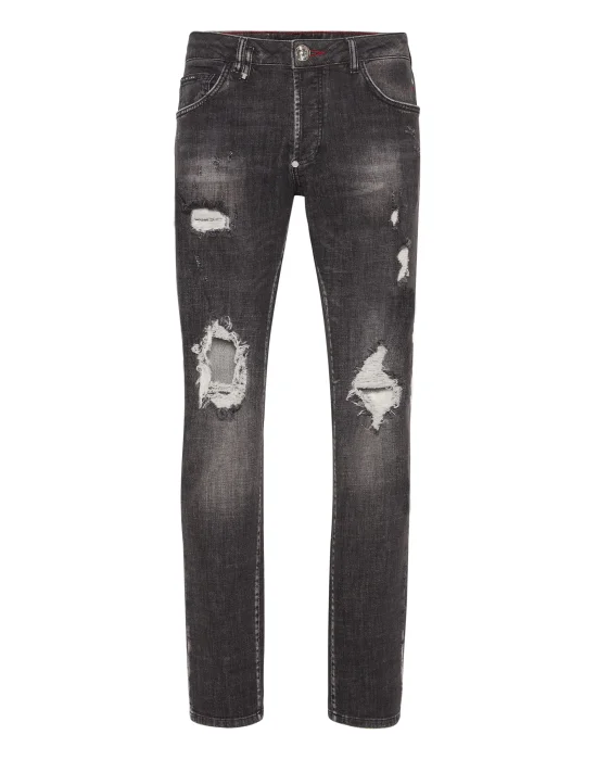 Denim Trousers Super Straight Cut Lion Circus