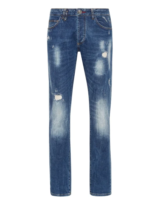 Denim Trousers Super Straight Cut Lion Circus