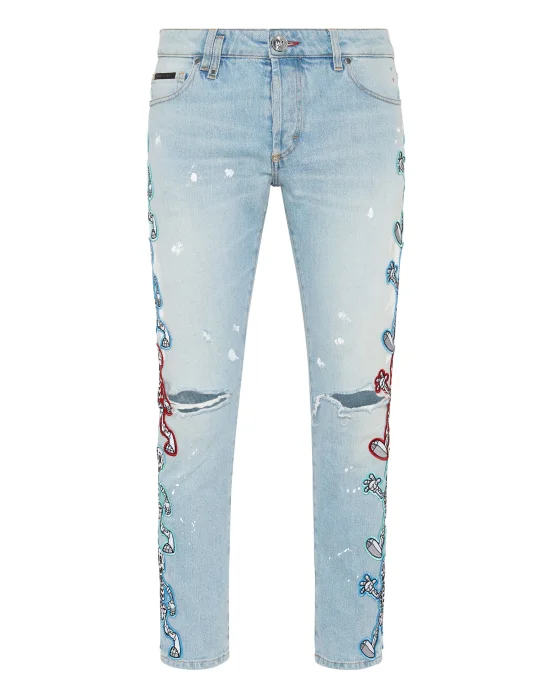 Denim Trousers Skinny Fit Skully Gang