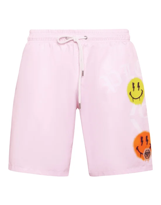 Jogging Shorts with Smile Print