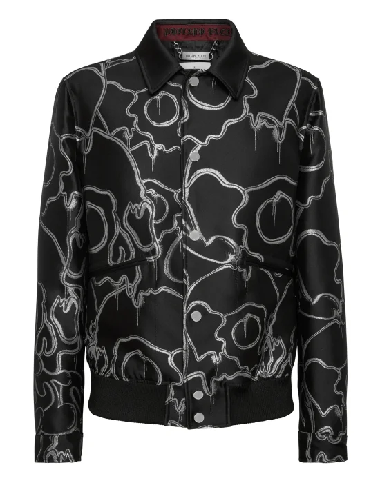 Jacquard Lurex Collared Bomber