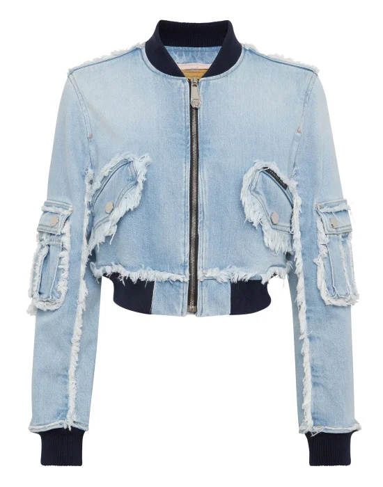 Denim Padded Shoulder Bomber