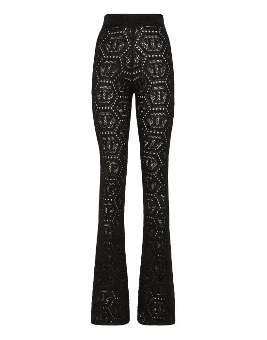 Lurex Knit Trousers Monogram