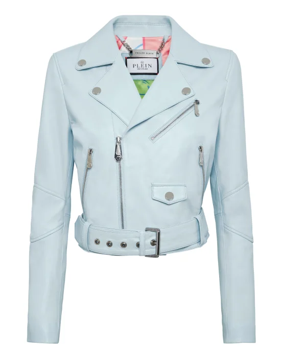 Cropped Boxy Leather Jacket