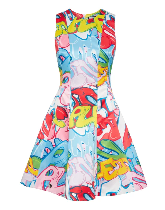 Duchesse Midi Dress Bombing Graffiti