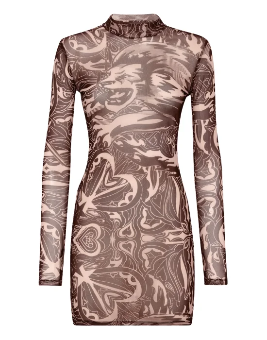 Tulle Mini Dress LS Lion Circus