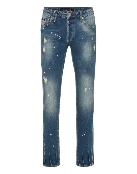Denim Trousers Super Straight Cut Studs