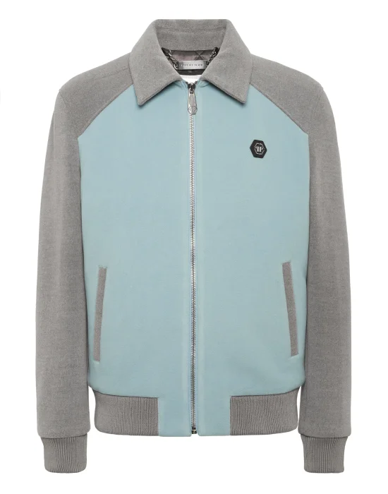 Satin Coster Bomber Jacket Contrast