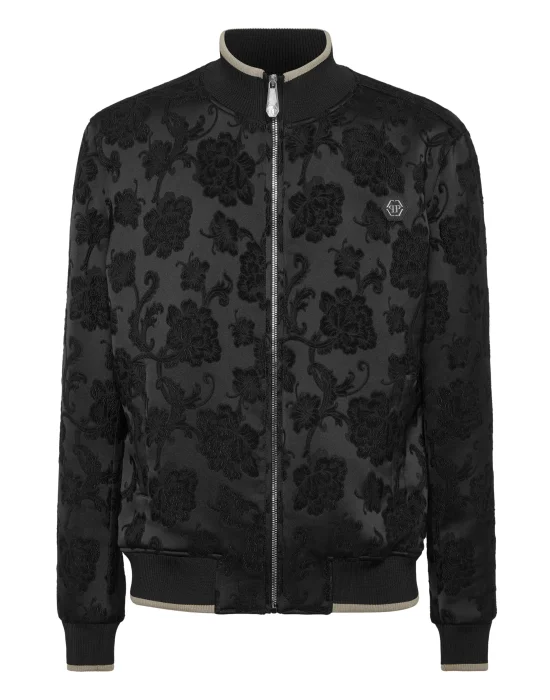 Bomber Jacket Jacquard Flowers