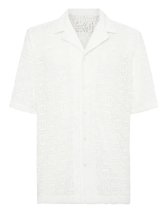 Shirt SS Bowling Fit Jacquard Monogram