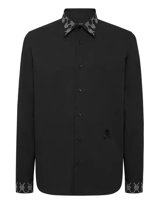 Shirt Sugar Daddy Cut LS Monogram Strass