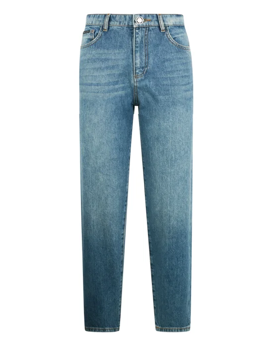 Denim Trousers Mom Fit Logo