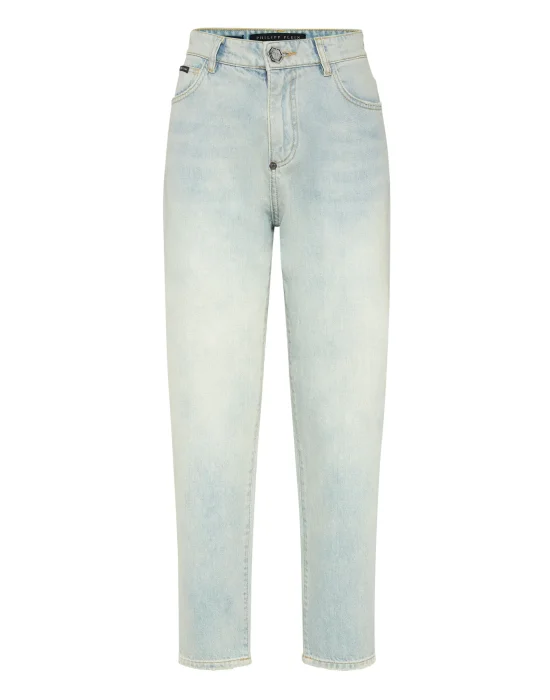 Denim Trousers Mom Fit Logo