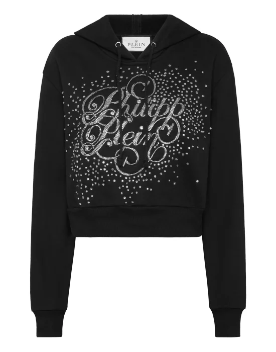 Hoodie sweatshirt Crop Strass
