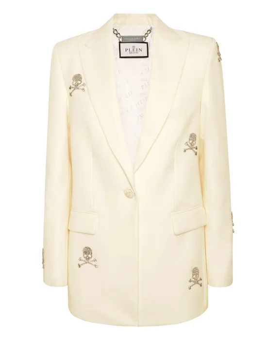 Blazer Boyfriend Fit Skull Strass