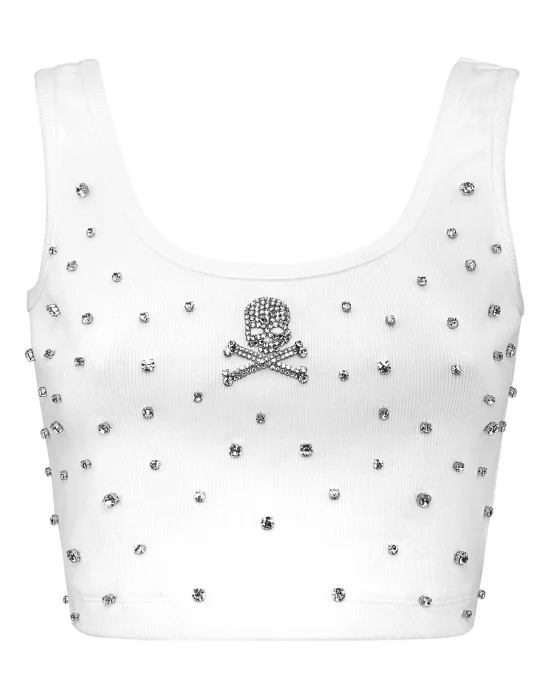 Jersey Rib Cropped Top Stones