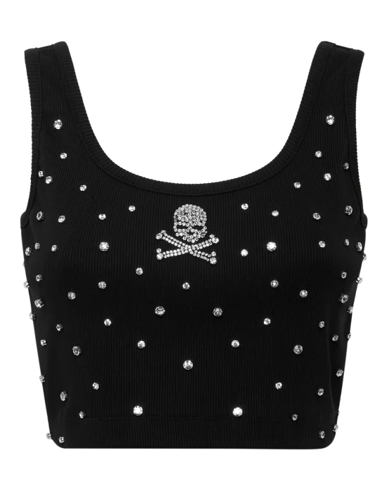 Jersey Rib Cropped Top Stones