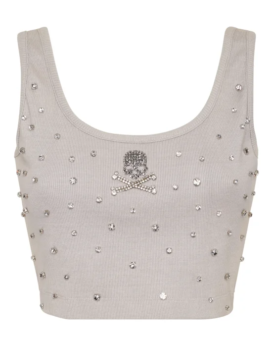 Jersey Rib Cropped Top Stones