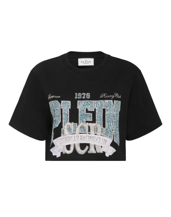 T-shirt Round Neck SS Crop Vintage Print