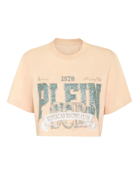 T-shirt Round Neck SS Crop Vintage Print