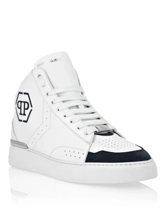 Leather Mid-Top Sneakers Hexagon
