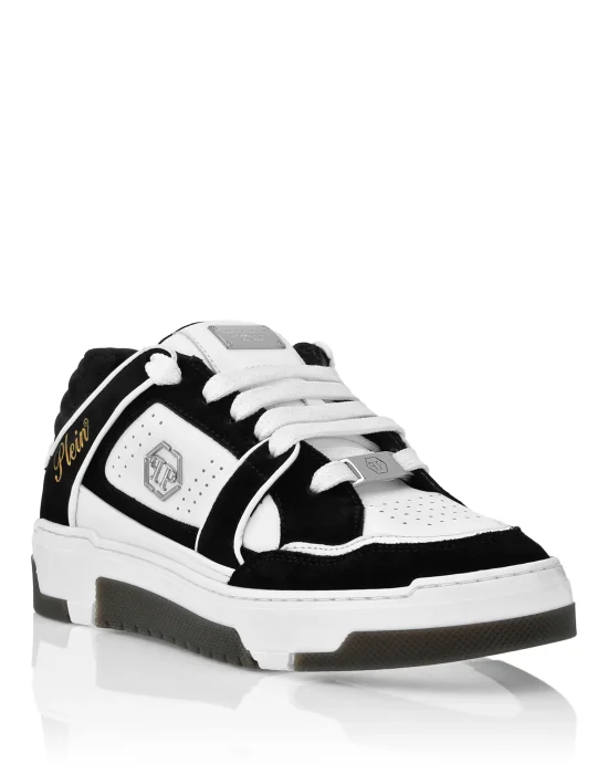 Mix Leather Lo-Top Sneakers Hexagon