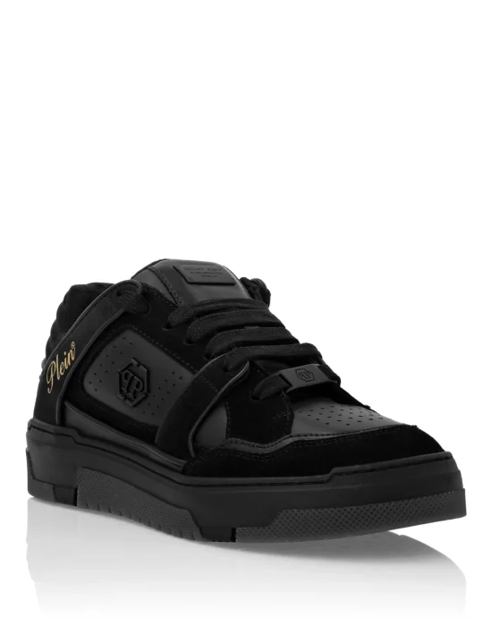 Mix Leather Lo-Top Sneakers Hexagon
