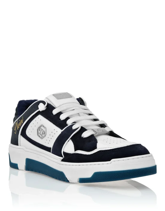 Mix Leather Lo-Top Sneakers Hexagon