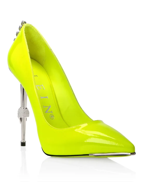 Patent Leather Decollete Hi-Heels Studs