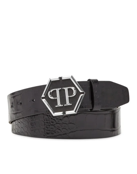 Leather Belt Hexagon