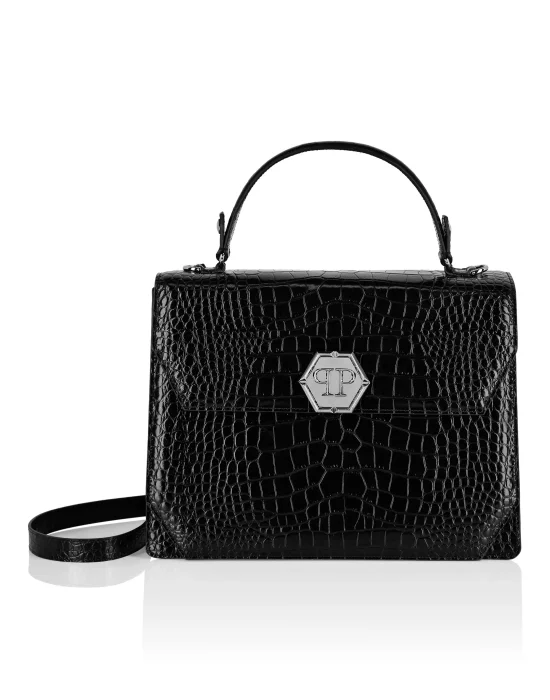 Large Handle Bag Superheroine Croco Print