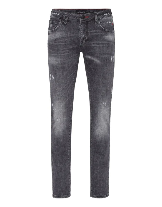 Denim Trousers Super Straight Cut Destroyed