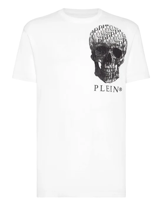 T-shirt Round Neck SS Skull and Plein with Crystals