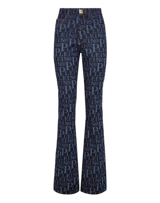 Denim High wasted flare All over PP