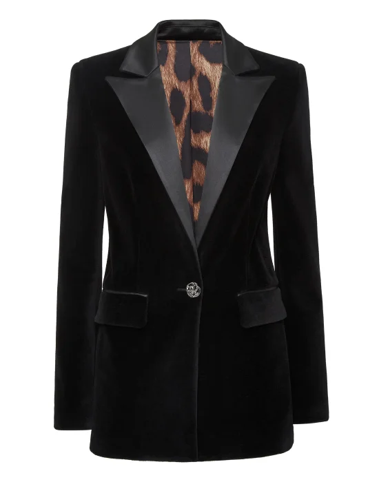 Velvet Blazer Crystal Skull