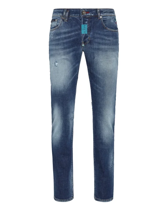 Denim Trousers Super Straight Cut Premium Hexagon
